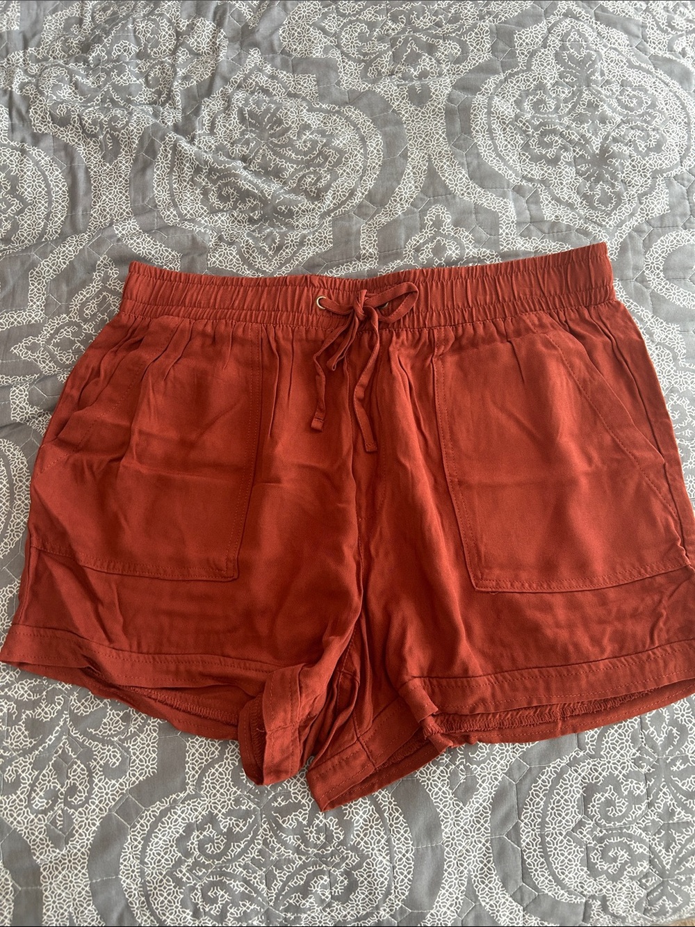 Women’s Dusty Orange/Brown Drawstring Pocket Shorts